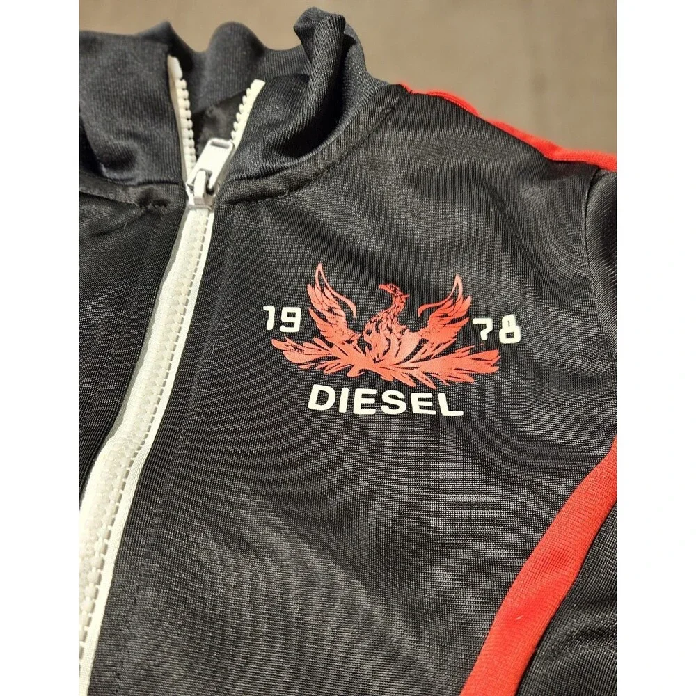 DIESEL BOY’S Size 5 Black Full Zip Track Jacket Streetwear
